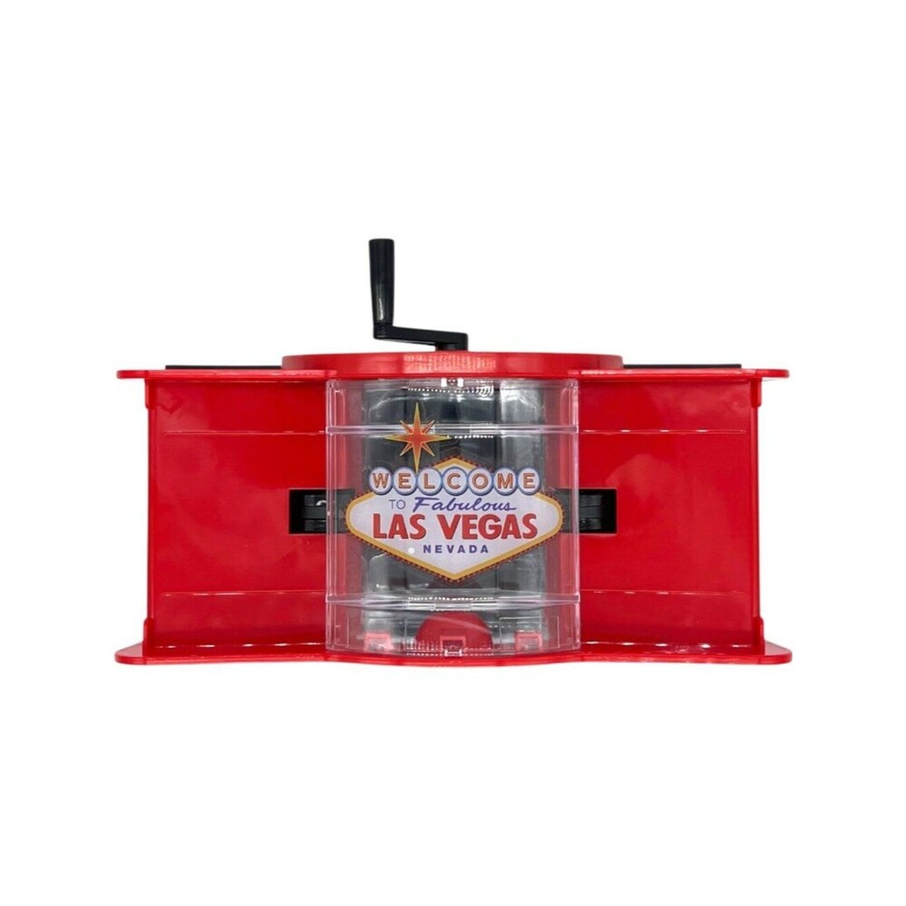 Manual 2 Deck Capacity Card Shuffler Hand Crank Las Vegas Red Black No Batteries